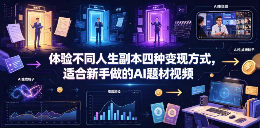 体验不同人生副本四种变现方式,适合新手做的AI题材视频 体验不同人生副本四种变现方式,适合新手做的AI题材视频