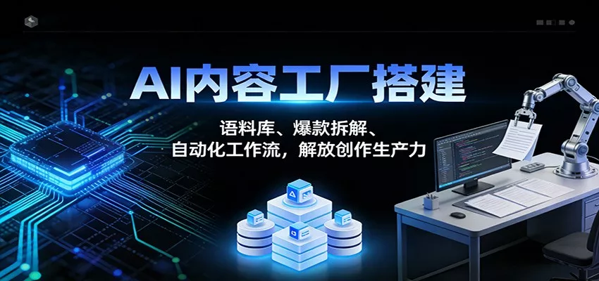 AI内容工厂搭建：语料库、爆款拆解、自动化工作流，解放创作生产力 - 项目资源网
