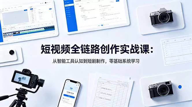 短视频全链路创作实战课:从智能工具认知到短剧制作,零基础系统学习 短视频全链路创作实战课:从智能工具认知到短剧制作,零基础系统学习