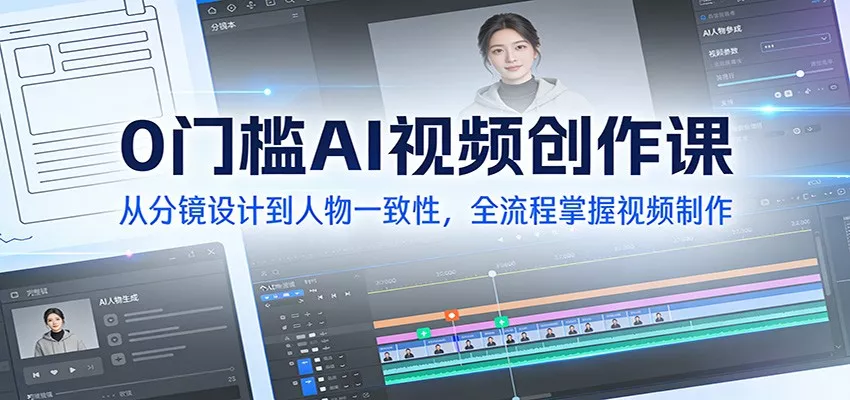 0门槛AI视频创作课：从分镜设计到人物一致性，全流程掌握视频制作 - 项目资源网