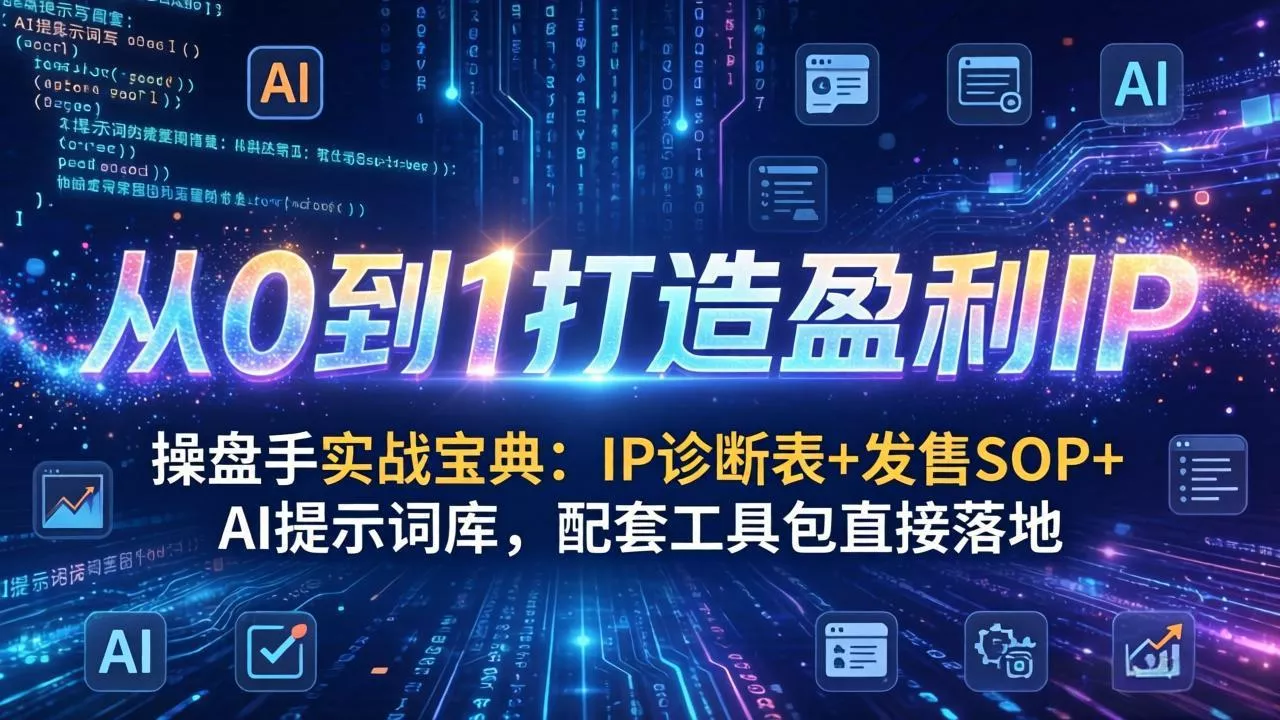 操盘手实战宝典:IP诊断表+发售SOP+AI提示词库,配套工具包直接落地,从0到1打造盈利IP 操盘手实战宝典:IP诊断表+发售SOP+AI提示词库,配套工具包直接落地,从0到1打造盈利IP