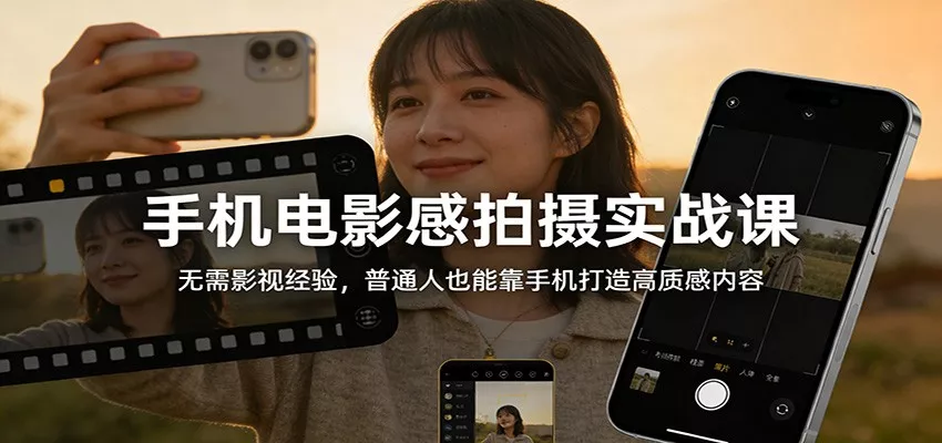 手机电影感拍摄实战课：无需影视经验，普通人也能靠手机打造高质感内容 - 项目资源网