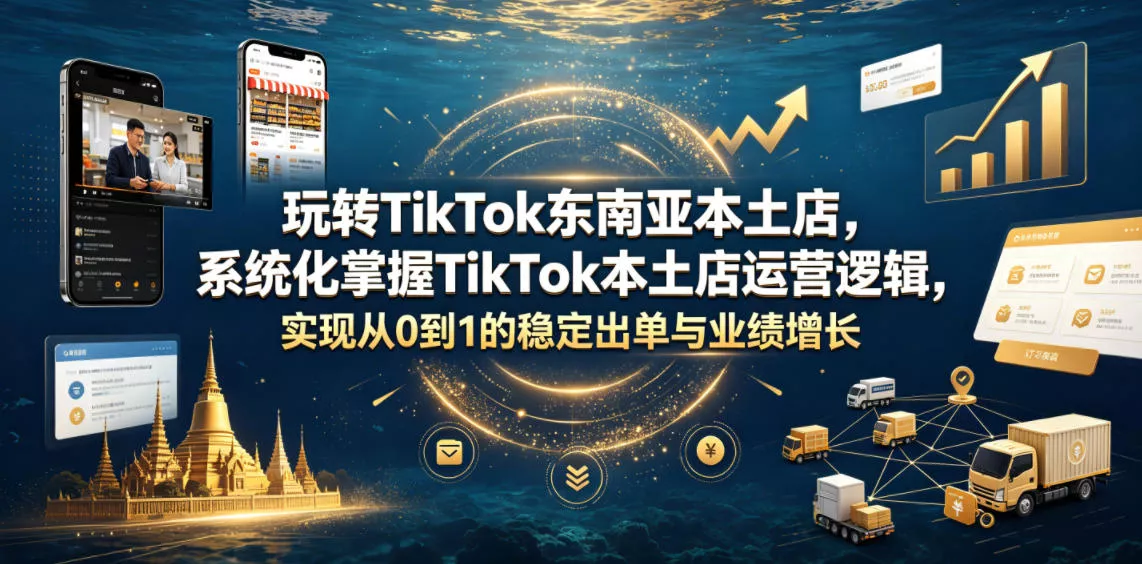 玩转TikTok东南亚本土店，系统化掌握TikTok本土店运营逻辑，实现从0到1的稳定出单与业绩增长 - 项目资源网