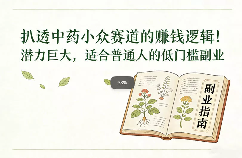 扒透中药小众赛道的賺米逻辑,潜力巨大,适合普通人的低门槛副业 扒透中药小众赛道的賺米逻辑,潜力巨大,适合普通人的低门槛副业