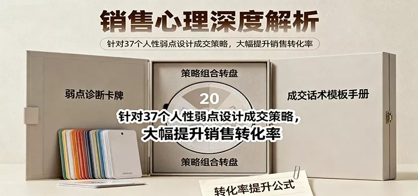 销售心理深度解析：针对37个人性弱点设计成交策略，大幅提升销售转化率！ - 项目资源网