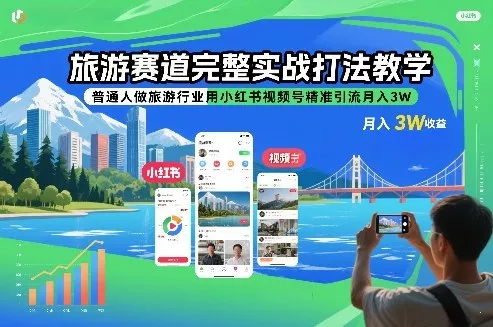 旅游赛道完整实战打法教学,普通人做旅游行业用小红书视频号精准引流月入3W 旅游赛道完整实战打法教学,普通人做旅游行业用小红书视频号精准引流月入3W