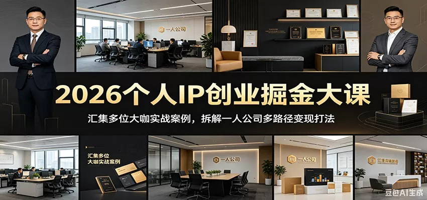 2026个人IP创业掘金大课：汇集多位大咖实战案例，拆解一人公司多路径变现打法 - 项目资源网