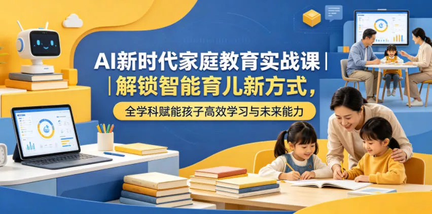AI新时代家庭教育实战课|解锁智能育儿新方式,全学科赋能孩子高效学习与未来能力 AI新时代家庭教育实战课|解锁智能育儿新方式,全学科赋能孩子高效学习与未来能力