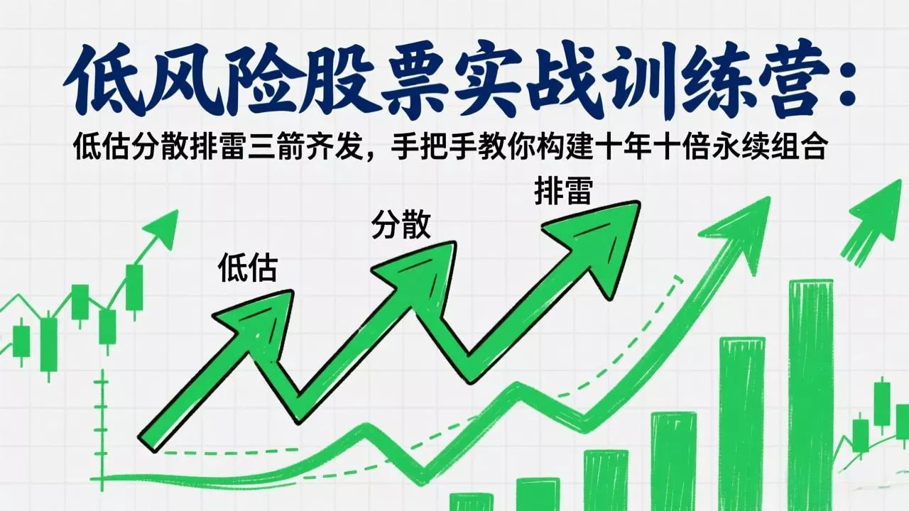 低风险股票实战训练营:低估分散排雷三箭齐发,手把手教你构建十年十倍永续组合 低风险股票实战训练营:低估分散排雷三箭齐发,手把手教你构建十年十倍永续组合