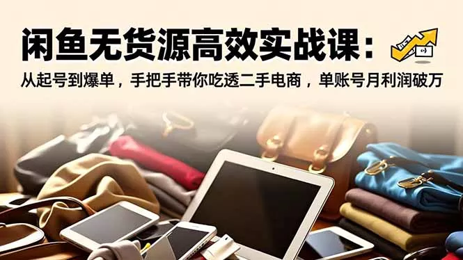 闲鱼无货源高效实战课：从起号到爆单，手把手带你吃透二手电商，单账号月利润破万 - 项目资源网