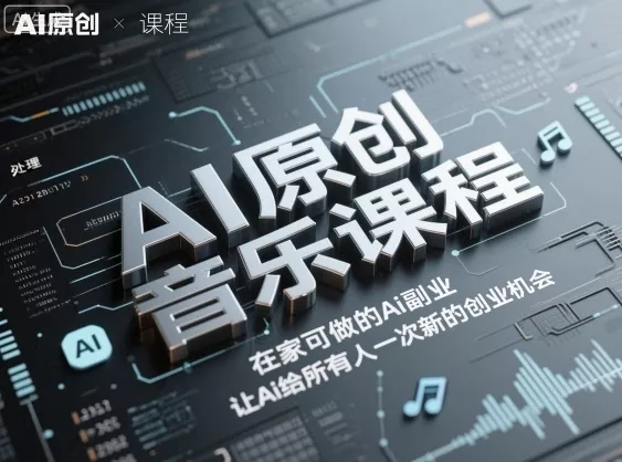 AI原创音乐课程，在家可做的Ai副业，让Ai给所有人一次新的创业机会 - 项目资源网