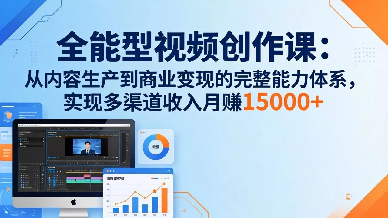 全能型视频创作课-26年3月更新：从内容生产到商业变现的完整能力体系，多渠道收入月赚15000+ - 项目资源网