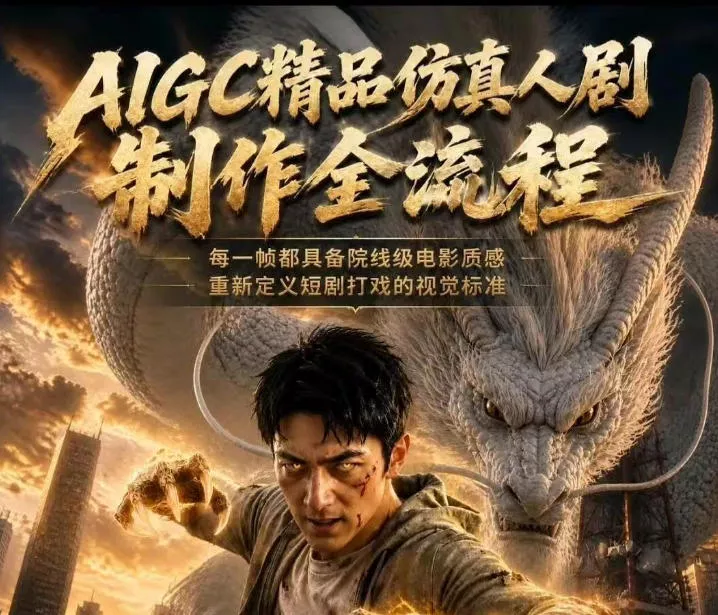 AIGC精品仿真人剧豢龙人全流程制作解析2026,国风仿真人创作+打斗剧情+人设编排,一站式AI短剧入门 AIGC精品仿真人剧豢龙人全流程制作解析2026,国风仿真人创作+打斗剧情+人设编排,一站式AI短剧入门