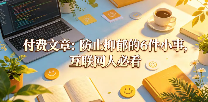 付费文章:防止抑郁的6件小事,互联网人必看! 付费文章:防止抑郁的6件小事,互联网人必看!