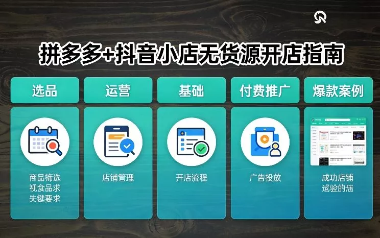 拼多多+抖音小店无货源开店，包括：选品、运营、基础、付费推广、爆款案例等(更新26年4月) - 项目资源网