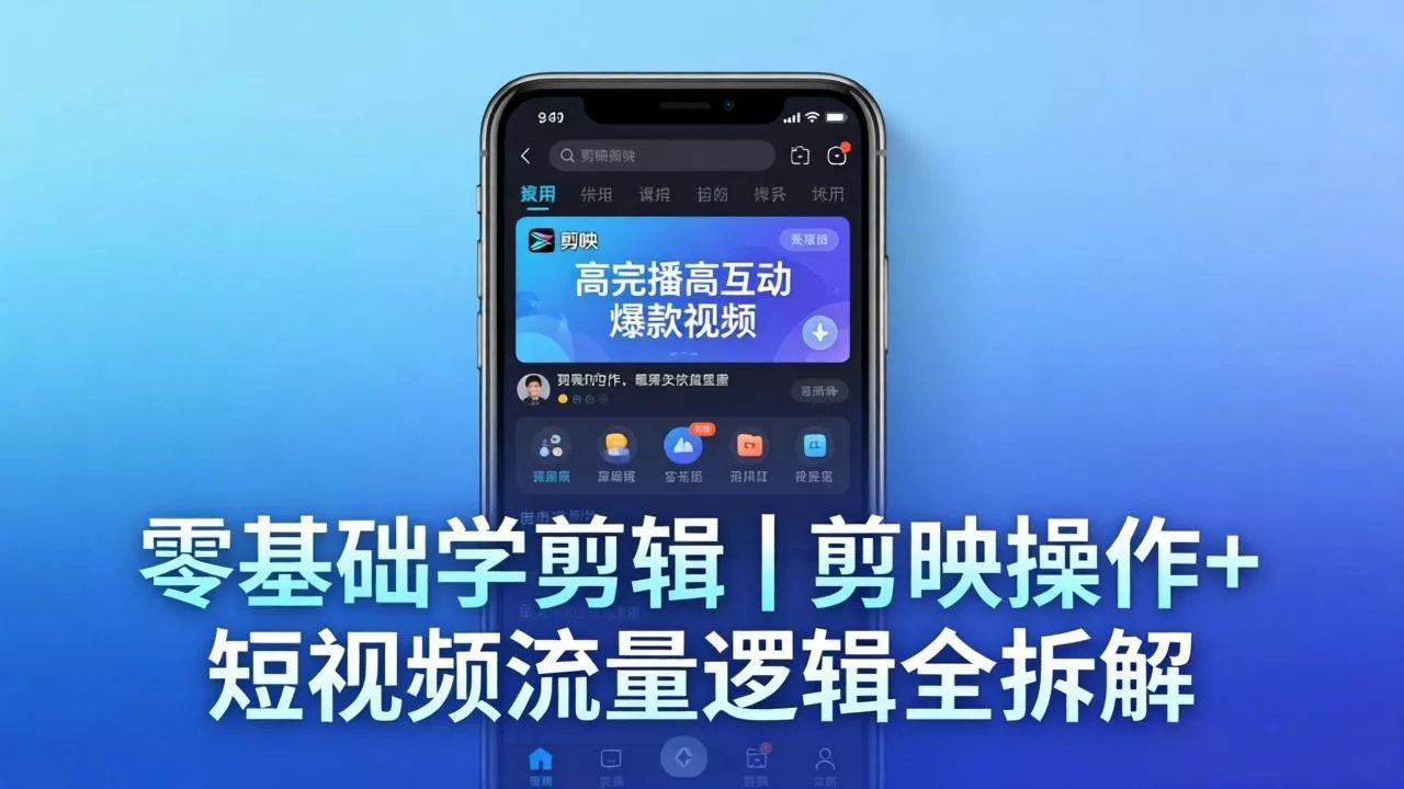 【零基础学剪辑】剪映操作+短视频流量逻辑全拆解|手把手教你剪出高完播高互动爆款视频 【零基础学剪辑】剪映操作+短视频流量逻辑全拆解|手把手教你剪出高完播高互动爆款视频