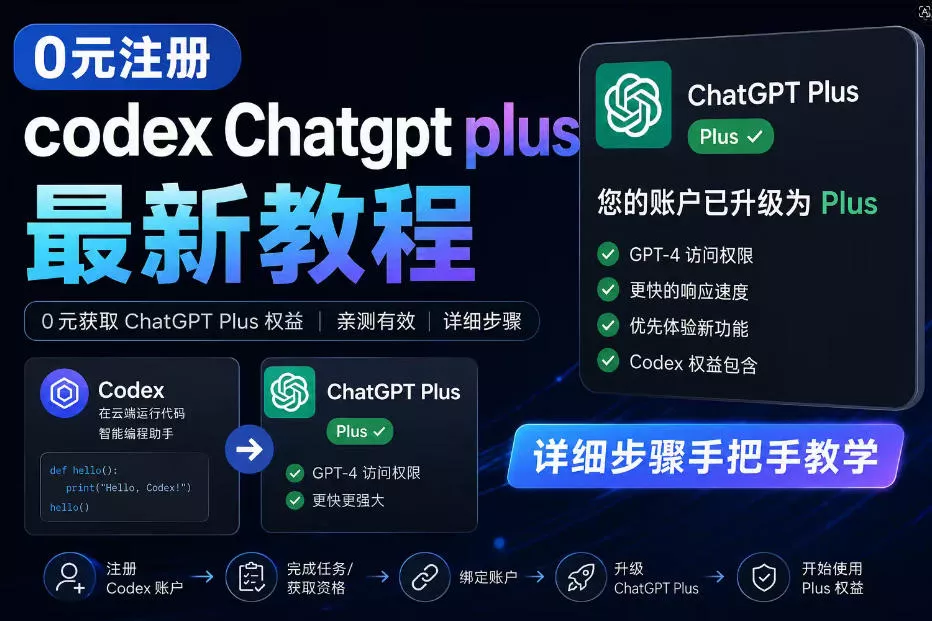 0元全自动注册codex gpt plus最新教程,0元获取GPT Plus权益,手把手详细教学 0元全自动注册codex gpt plus最新教程,0元获取GPT Plus权益,手把手详细教学