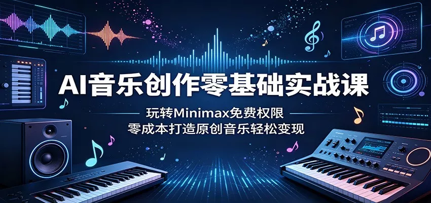 AI音乐创作零基础实战课：玩转Minimax免费权限，零成本打造原创音乐轻松变现 - 项目资源网