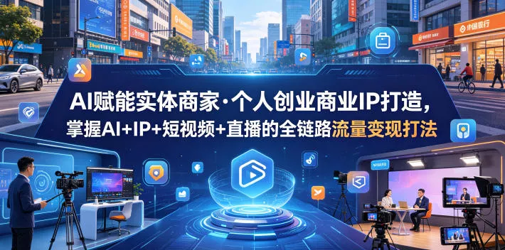 AI赋能实体商家·个人创业商业IP打造,掌握AI+IP+短视频+直播的全链路流量变现打法 AI赋能实体商家·个人创业商业IP打造,掌握AI+IP+短视频+直播的全链路流量变现打法