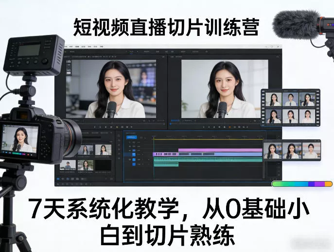 短视频直播切片训练营，7天系统化教学，从0基础小白到切片熟练 - 项目资源网