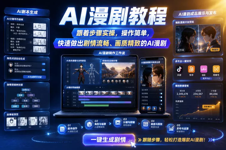 AI漫剧教程,跟着步骤实操,操作简单,快速做出剧情流畅、画质精致的AI漫剧 AI漫剧教程,跟着步骤实操,操作简单,快速做出剧情流畅、画质精致的AI漫剧