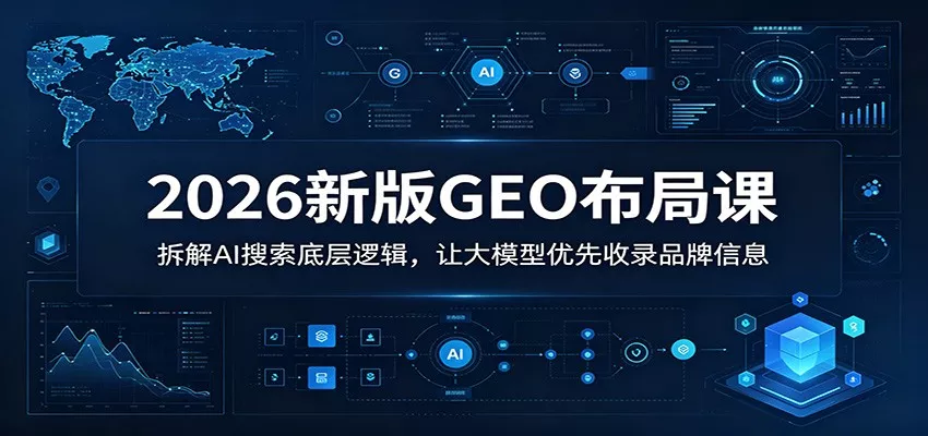 2026新版GEO布局课：拆解AI搜索底层逻辑，让大模型优先收录品牌信息 - 项目资源网