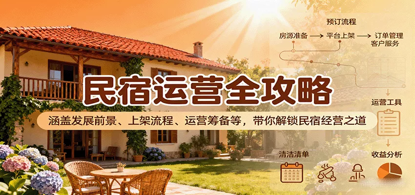 民宿运营全攻略：涵盖发展前景、上架流程、运营筹备等，带你解锁民宿经营之道 - 项目资源网