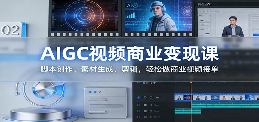 AIGC视频商业变现课：脚本创作、素材生成、剪辑，轻松做商业视频接单 - 项目资源网