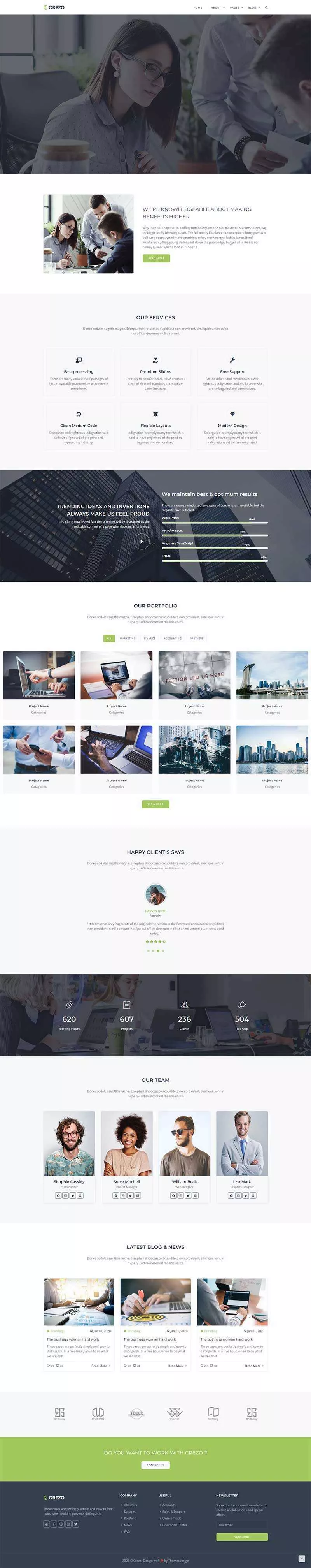Bootstrap多用途的商业公司展示HTML5模板 - 项目资源网