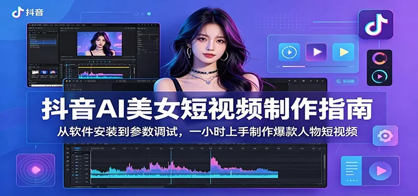 抖音AI美女短视频制作指南：从软件安装到参数调试，一小时上手制作爆款人物短视频 - 项目资源网