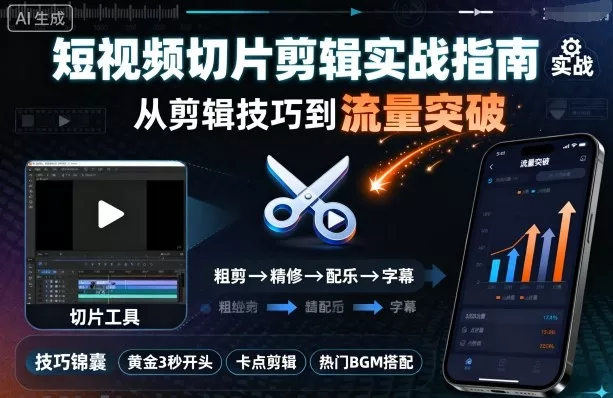 短视频切片剪辑实战指南,从剪辑技巧到流量突破