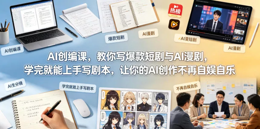 AI创编课,教你写爆款短剧与AI漫剧,学完就能上手写剧本,让你的AI创作不再自娱自乐(更新0521) AI创编课,教你写爆款短剧与AI漫剧,学完就能上手写剧本,让你的AI创作不再自娱自乐(更新0521)