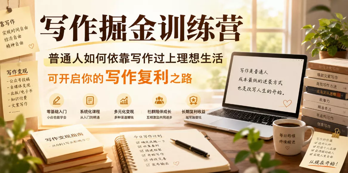 写作掘金训练营,普通人如何依靠写作过上理想生活,可开启你的写作复利之路(更新6月) 写作掘金训练营,普通人如何依靠写作过上理想生活,可开启你的写作复利之路(更新6月)