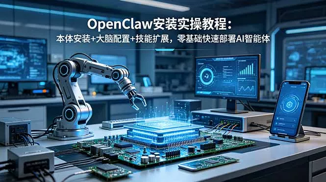 OpenClaw安装实操教程:本体安装+大脑配置+技能扩展,零基础快速部署AI智能体 OpenClaw安装实操教程:本体安装+大脑配置+技能扩展,零基础快速部署AI智能体