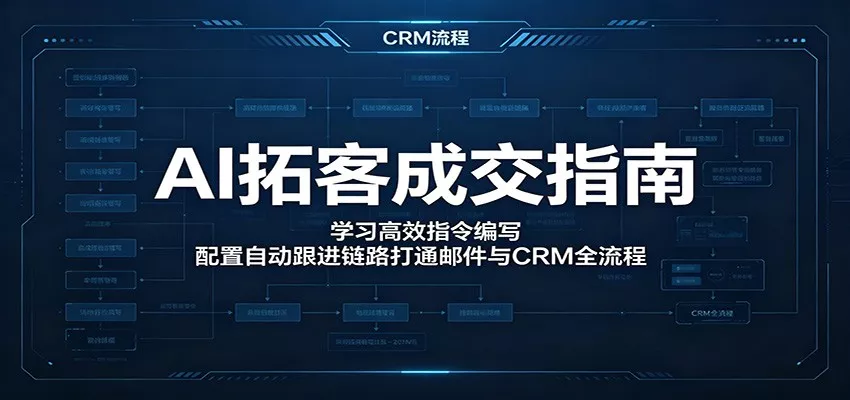 AI拓客成交指南：学习高效指令编写，配置自动跟进链路打通邮件与CRM全流程 - 项目资源网