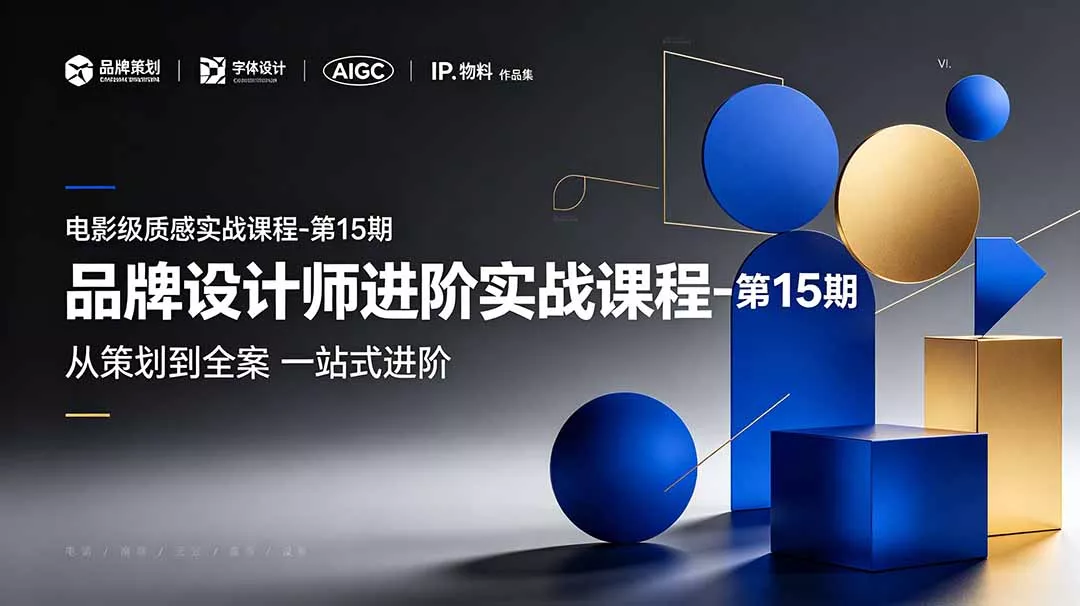 品牌设计师进阶实战课程-第15期，从策划到全案，品牌策划+中英文字体+标志设计+AIGC+IP+物料+VI+作品集一站式进阶 - 项目资源网
