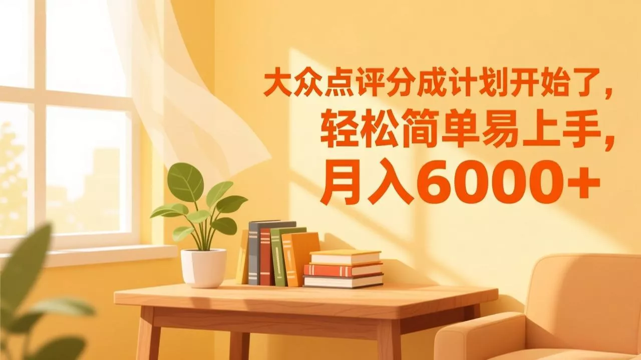 大众点评分成计划开始了,轻松简单易上手,月入6000+ 大众点评分成计划开始了,轻松简单易上手,月入6000+