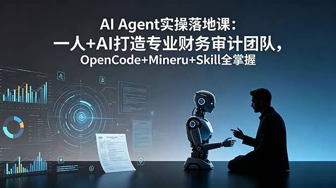 AI Agent实操落地课：一人+AI打造专业财务审计团队，OpenCode+Mineru+Skill全掌握 - 项目资源网
