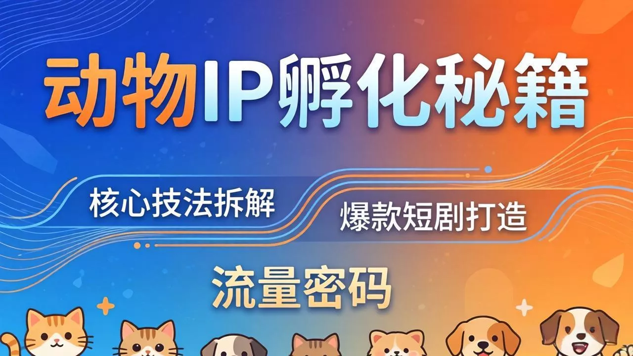 动物IP孵化全套秘籍,三大核心技法拆解,打造爆款萌宠短剧,轻松拿捏赛道流量密码 动物IP孵化全套秘籍,三大核心技法拆解,打造爆款萌宠短剧,轻松拿捏赛道流量密码