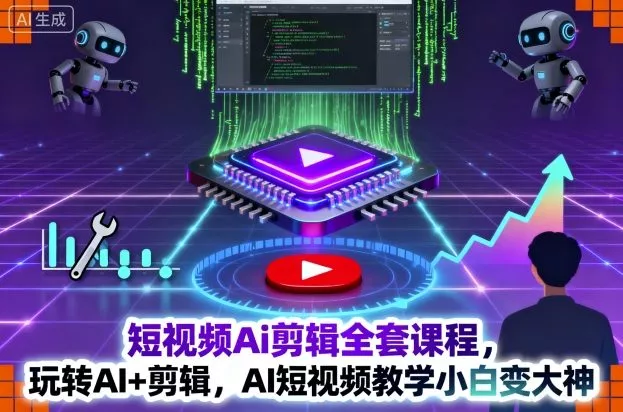 短视频Ai剪辑全套课程，玩转AI+剪辑，AI短视频教学小白变大神 - 项目资源网