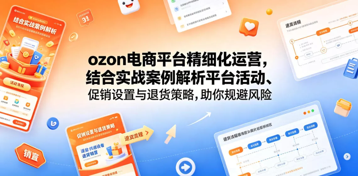 ozon电商平台精细化运营,结合实战案例解析平台活动、促销设置与退货策略,助你规避风险、提升销量 ozon电商平台精细化运营,结合实战案例解析平台活动、促销设置与退货策略,助你规避风险、提升销量