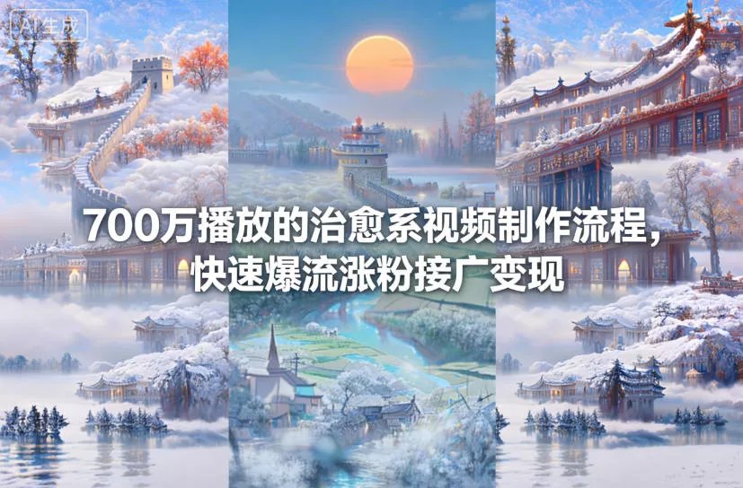 700万播放的治愈系视频制作流程，快速爆流涨粉接广变现 - 项目资源网