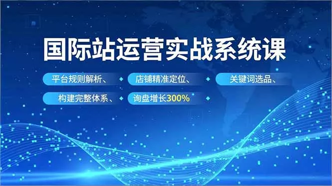国际站运营实战系统课，平台规则解析、店铺精准定位、关键词选品，构建完整体系询盘增长300% - 项目资源网