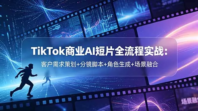 TikTok商业AI短片全流程实战：客户需求策划+分镜脚本+角色生成+场景融合 - 项目资源网