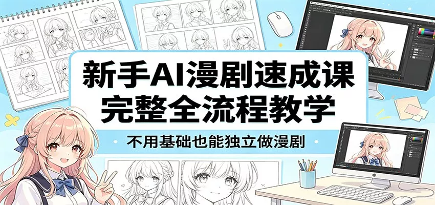 新手AI漫剧速成课：完整全流程教学，不用基础也能独立做漫剧 - 项目资源网
