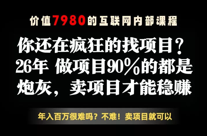 26年请不要疯狂的找项目了,卖项目远比你想象的暴利,你也可以月入10W+【揭秘】 26年请不要疯狂的找项目了,卖项目远比你想象的暴利,你也可以月入10W+【揭秘】
