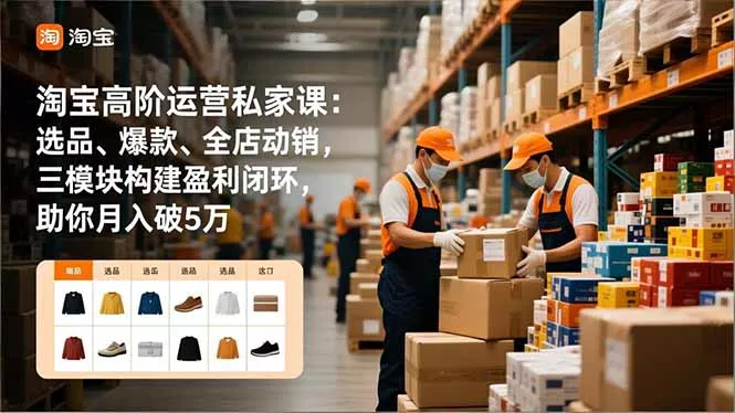 淘宝高阶运营私家课:选品、爆款、全店动销,三模块构建盈利闭环,助你月入破5万 淘宝高阶运营私家课:选品、爆款、全店动销,三模块构建盈利闭环,助你月入破5万