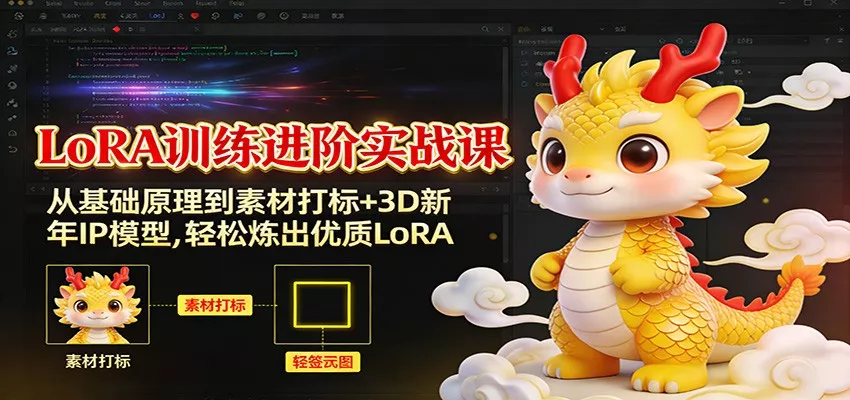 LoRA训练进阶实战课：从基础原理到素材打标+3D新年IP模型，轻松炼出优质LoRA - 项目资源网