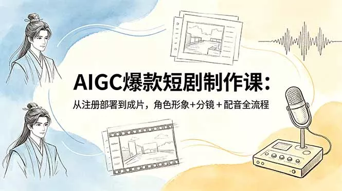 AIGC爆款短剧制作课：从注册部署到成片，角色形象+分镜+配音全流程 - 项目资源网