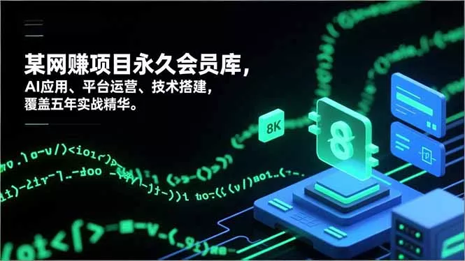 网赚项目永久会员库,AI应用、平台运营、技术搭建,覆盖五年实战精华 网赚项目永久会员库,AI应用、平台运营、技术搭建,覆盖五年实战精华